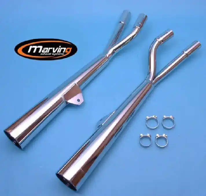 Authentique 2 silencieux Marving chrome pour GSX750 L Custom