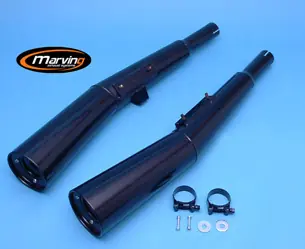 Marving 2 silencieux chromés noir pour Honda CB 1100F Haute Qualité