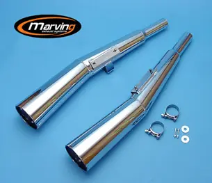 Usine Directe Marving 2 silencieux chromés pour Honda CB 900F Bol-d'Or