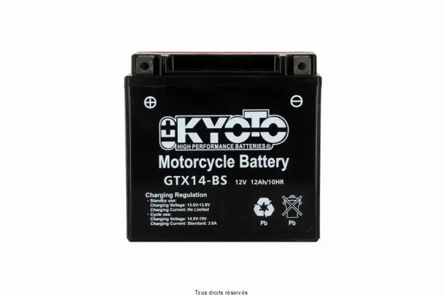 Batterie YTX14-BS sans entretien livrée avec pack acide Authentique