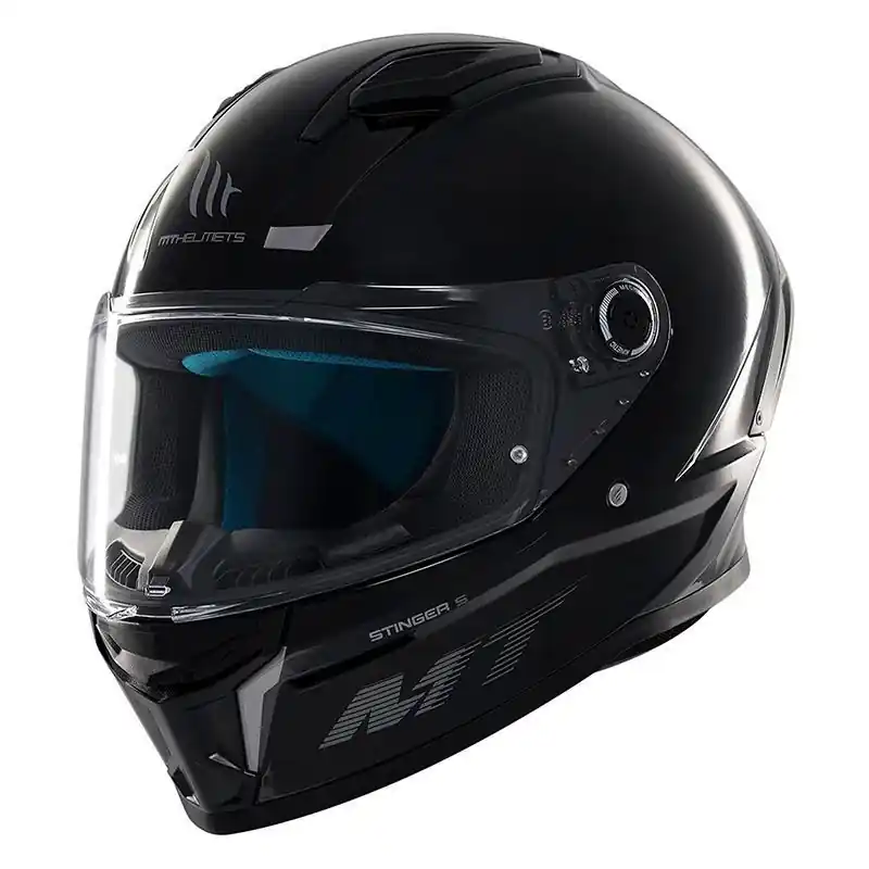 Dernier Modèle Casque MT STINGER Uni Noir Brillant S – 55/56 cm