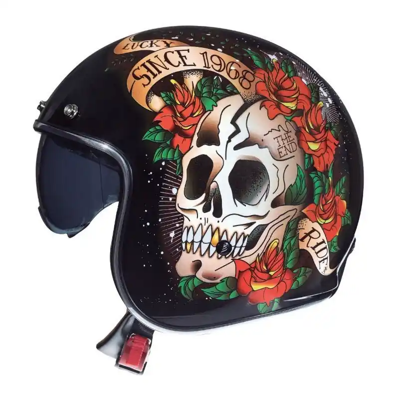 Casque MT LE MANS 2 SV A1 Skull & Roses A1 Noir brillant XS – 53/54 cm Offre Exclusive