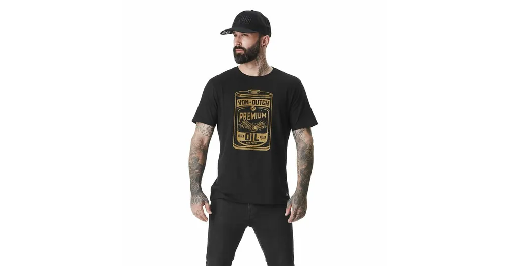 Tee Shirt Noir coupe Régular Col rond OIL S Promotion
