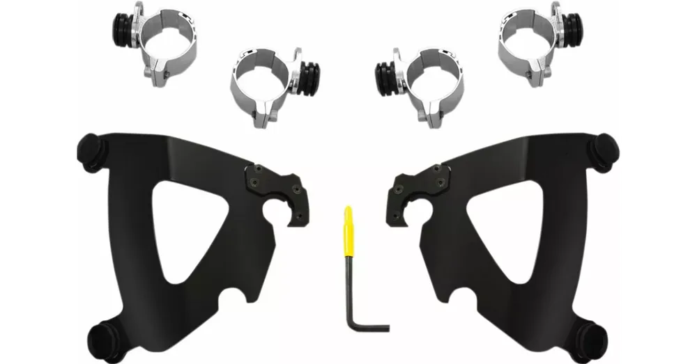 Kit Fixations Détachable Carénage Road Warrior Memphis Shades Noir Dyna Wide Glide, Softail Produit De Marque
