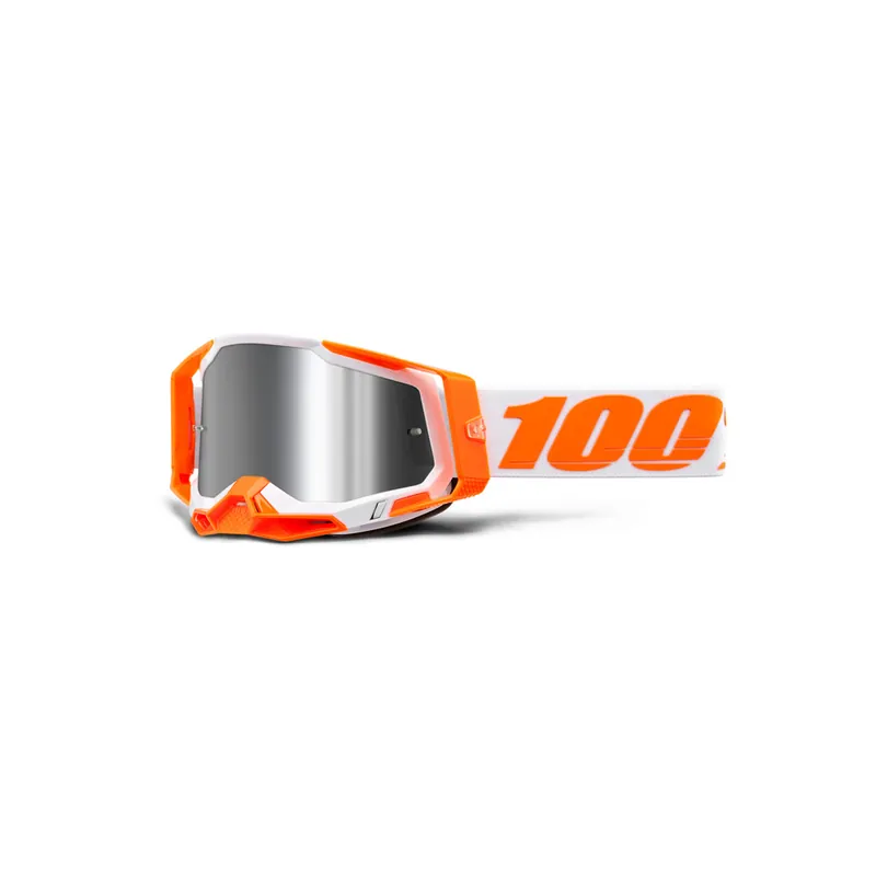Usine Directe Masque Cross RACECRAFT 2 Orange - Ecran Mirror Silver Flash