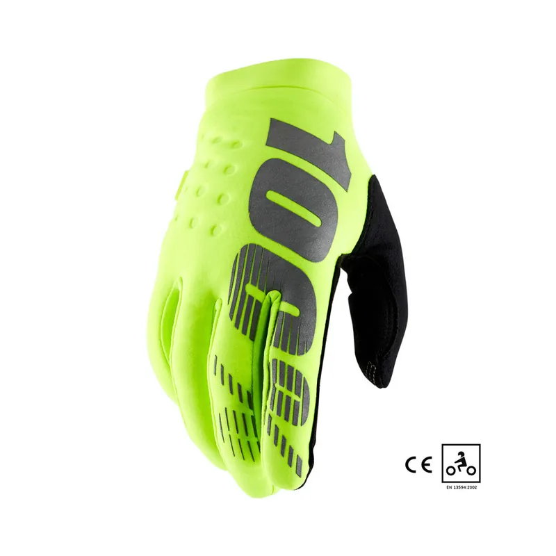 Gants Cross 100% BRISKER CE Jaune Fluo Marque