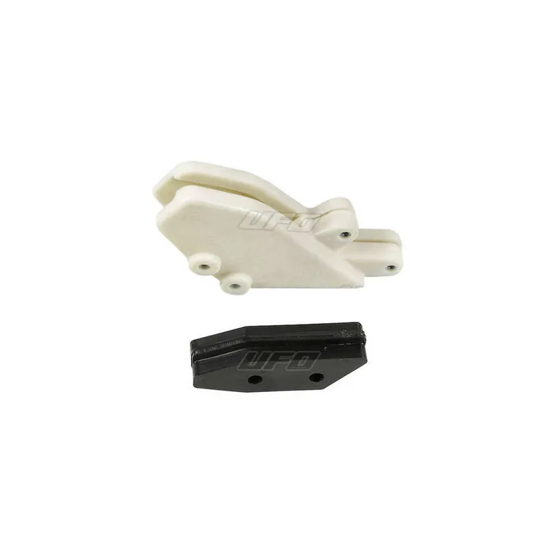 Kit guide chaîne + patin de guide chaîne UFO translucide/noir Kawasaki KX125/250 Livraison Express