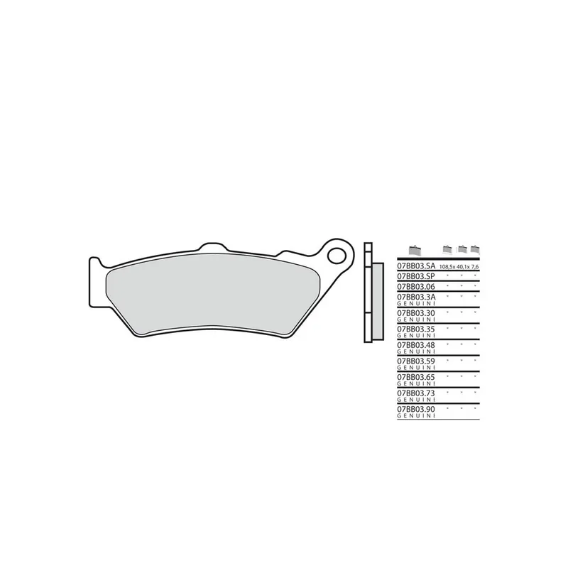 Plaquettes de frein BREMBO route métal fritté - 07BB03LA Usine Directe