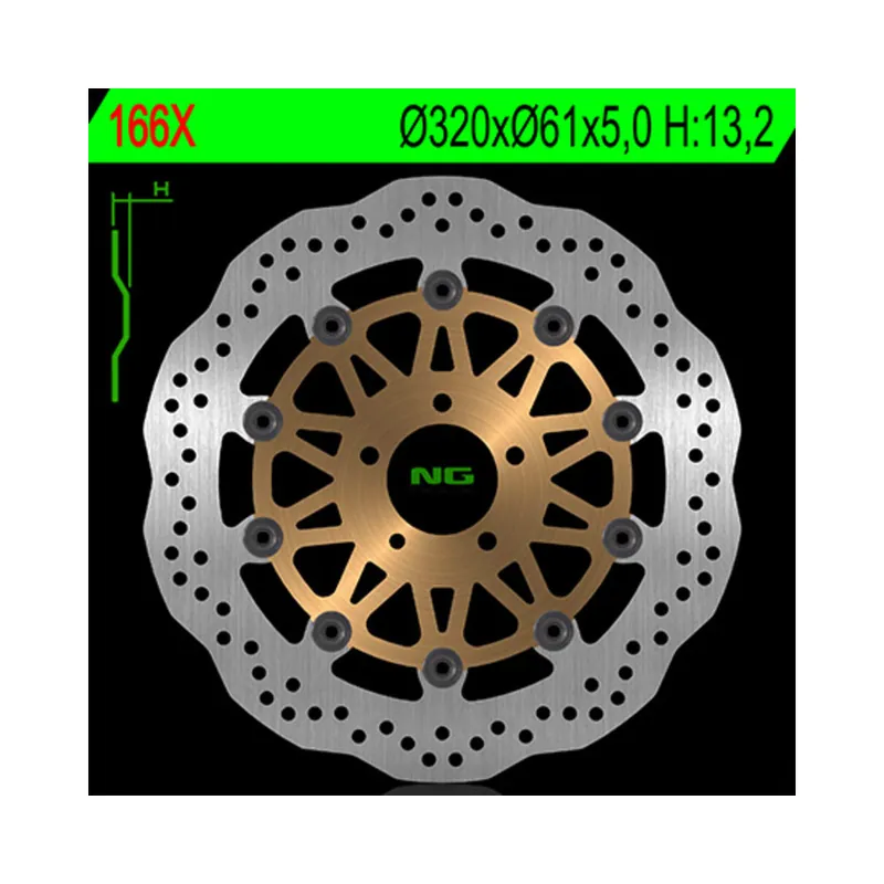 Petit Prix Disque de frein NG BRAKES pétale flottant – 166X