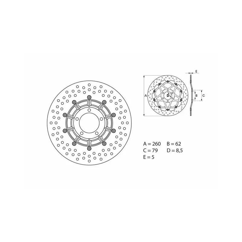 Dernier Modèle Disque de frein BREMBO Oro fixe – 68B407B1