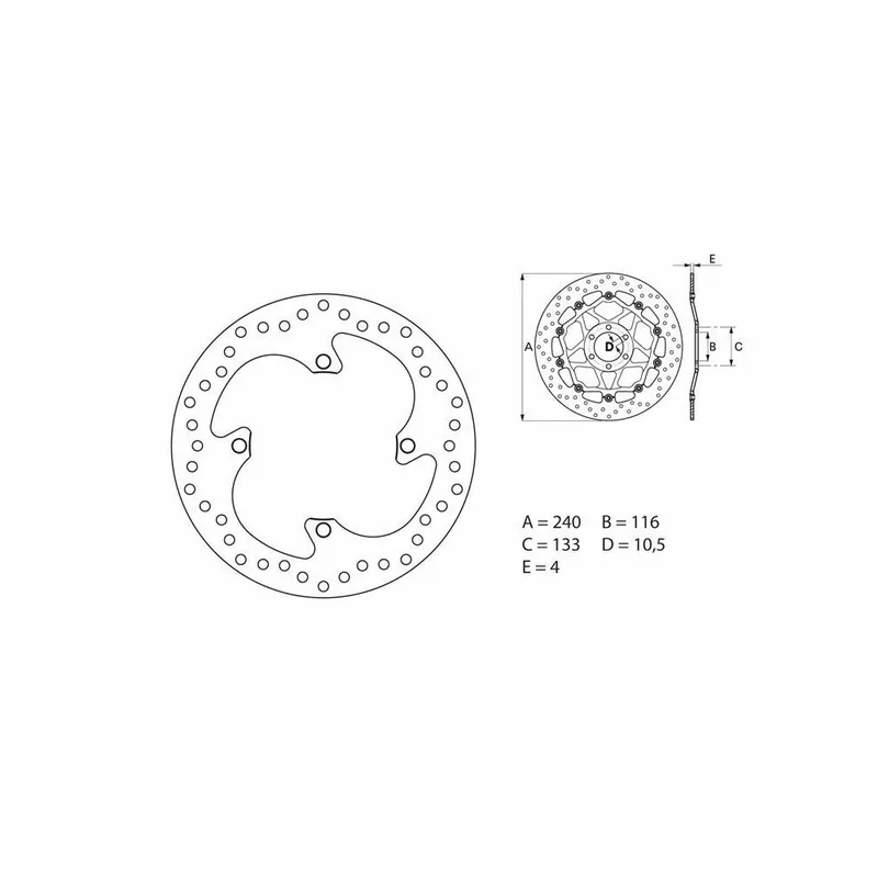 Populaire Disque de frein BREMBO Oro fixe - 68B40782