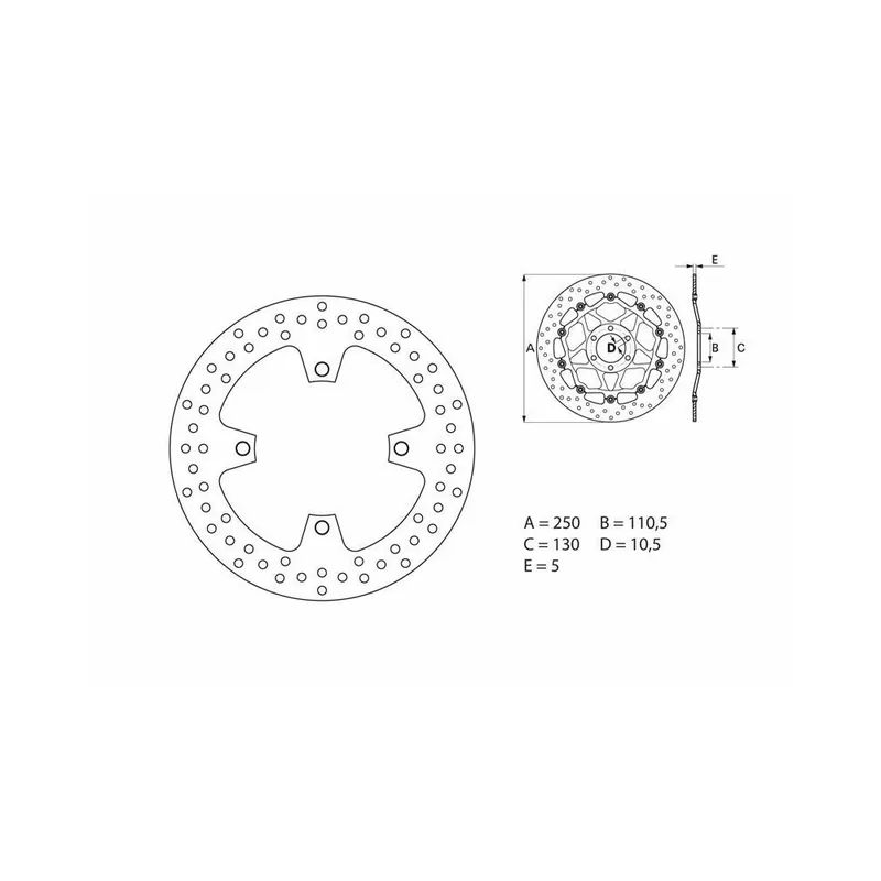 Disque de frein BREMBO Oro fixe - 68B407A3 Jusqu'à Épuisement Des Stocks
