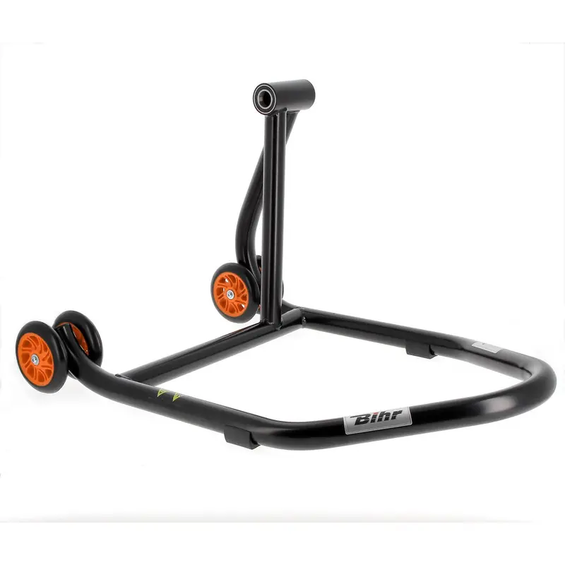 Commander Vite Béquille monobras droite BIHR Home Track noir mat roues orange