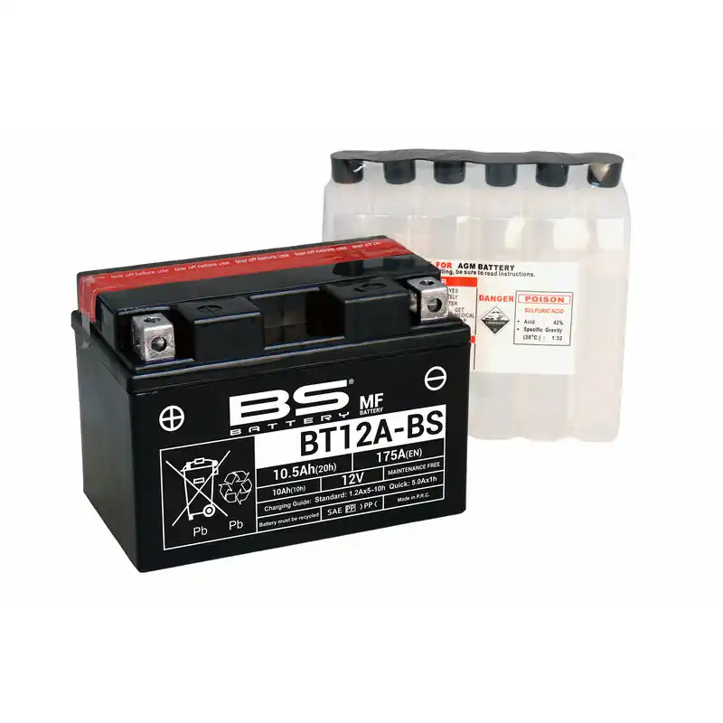 Acheter Direct Batterie BS BATTERY sans entretien avec pack acide - BT12A