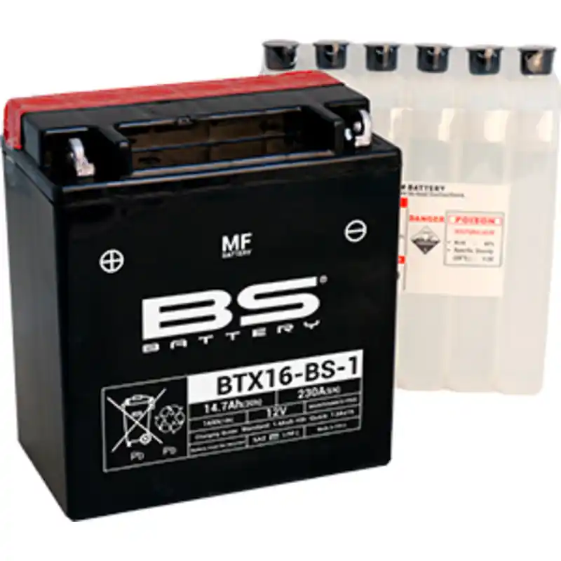 Batterie BS BATTERY sans entretien livrée avec pack acide – BTX16-BS Satisfait Ou Remboursé