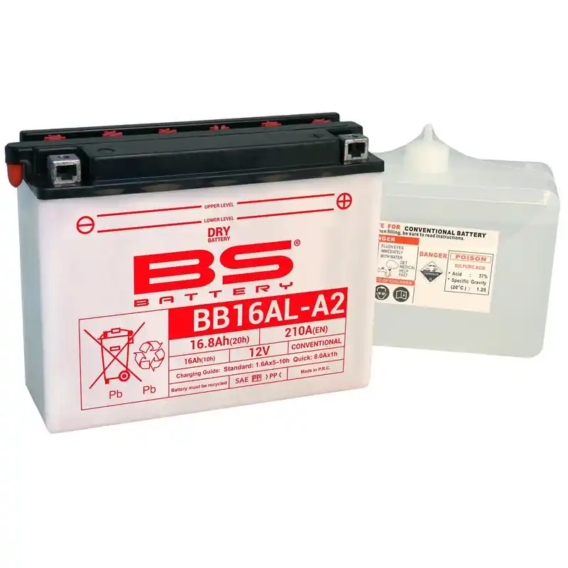Batterie BS BATTERY Haute-performance avec pack acide – BB16AL-A2 Petit Prix