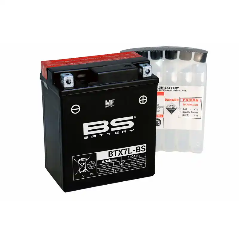 Batterie BS BATTERY sans entretien avec pack acide – BTX7L Acheter Direct