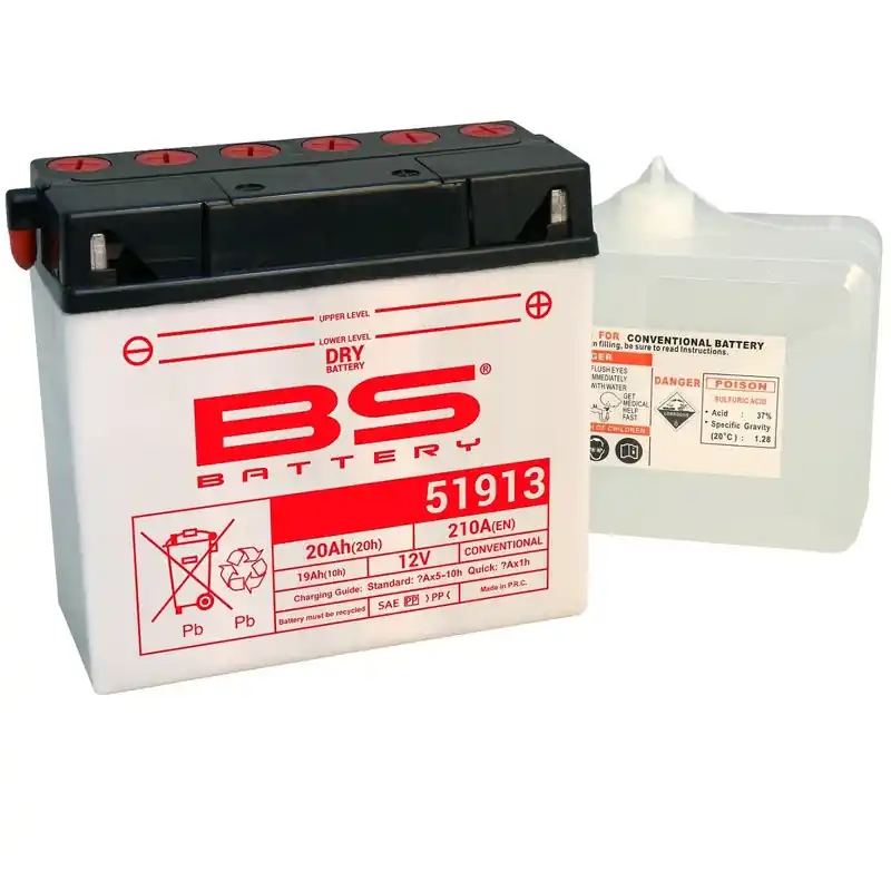 Usine Directe Batterie BS BATTERY conventionnelle avec pack acide - 51913 (12C16A-3A)