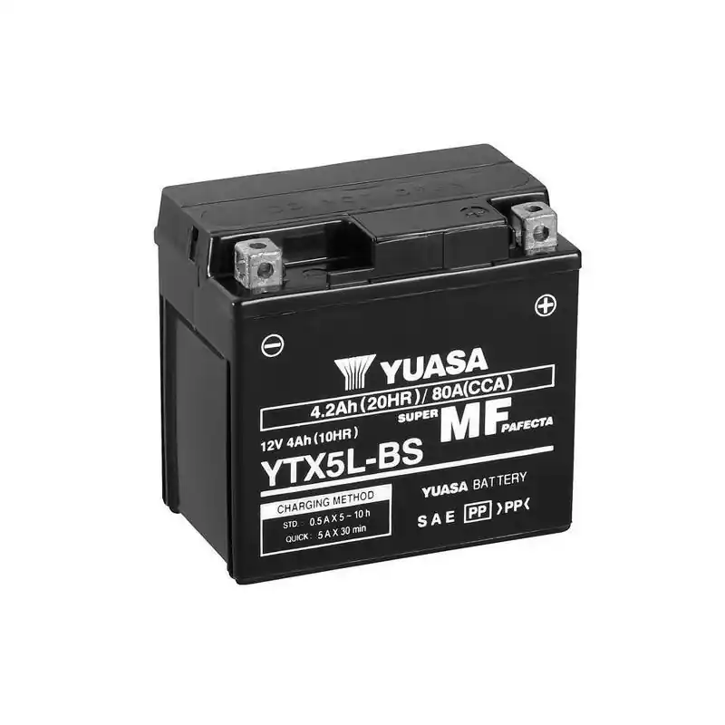Batterie YUASA sans entretien avec pack acide – YTX5L-BS Soldes