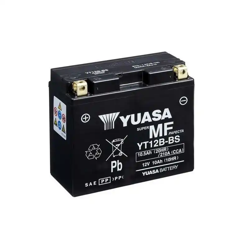 Batterie YUASA sans entretien avec pack acide – YT12B-BS Nouvel Arrivage