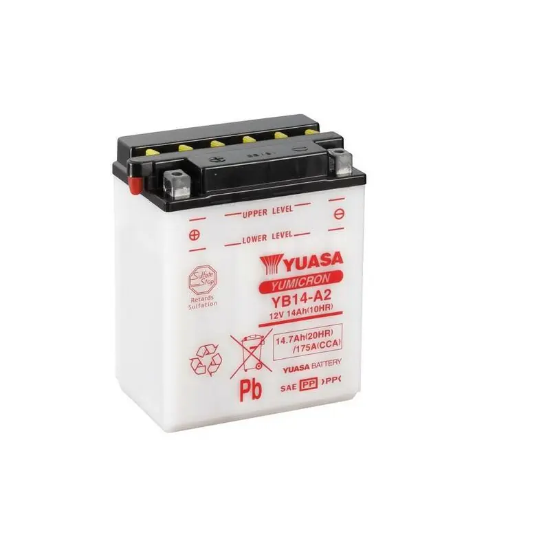 Batterie YUASA conventionnelle sans pack acide – YB14-A2 Retour Gratuit