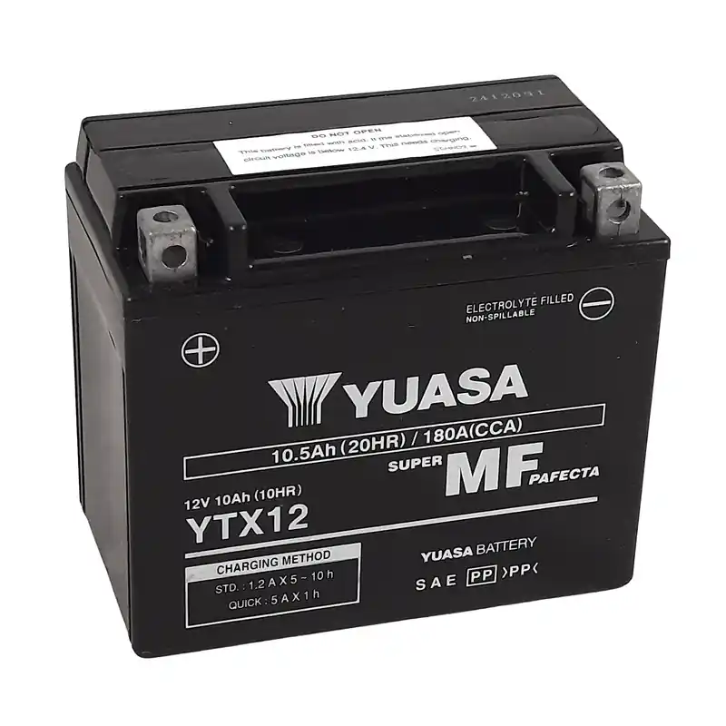 Produit De Marque Batterie YUASA W/C sans entretien activée usine – YTX12 FA