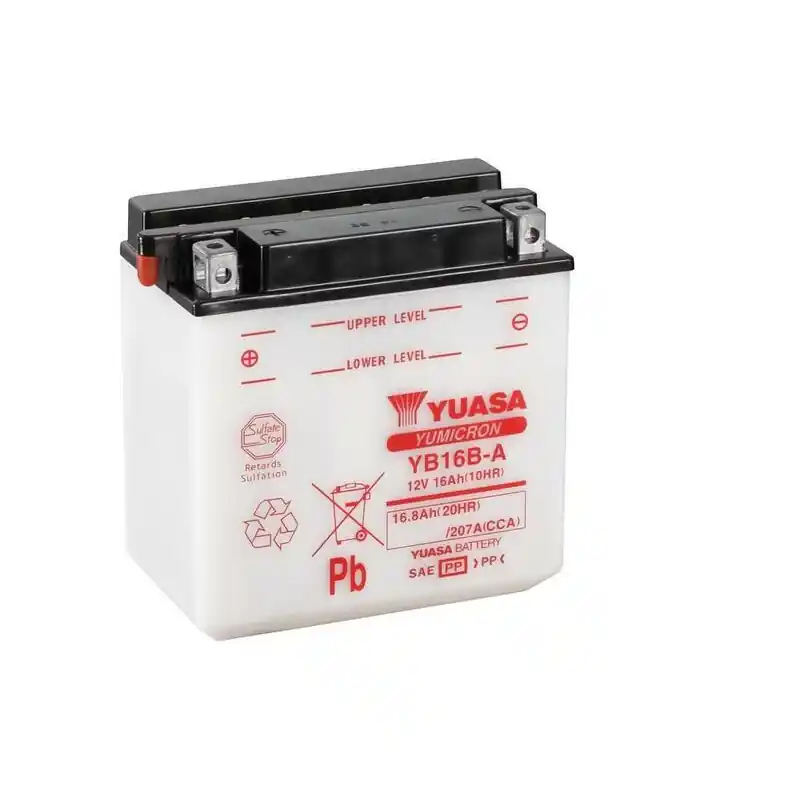 Batterie YUASA conventionnelle sans pack acide – YB16B-A Authentique
