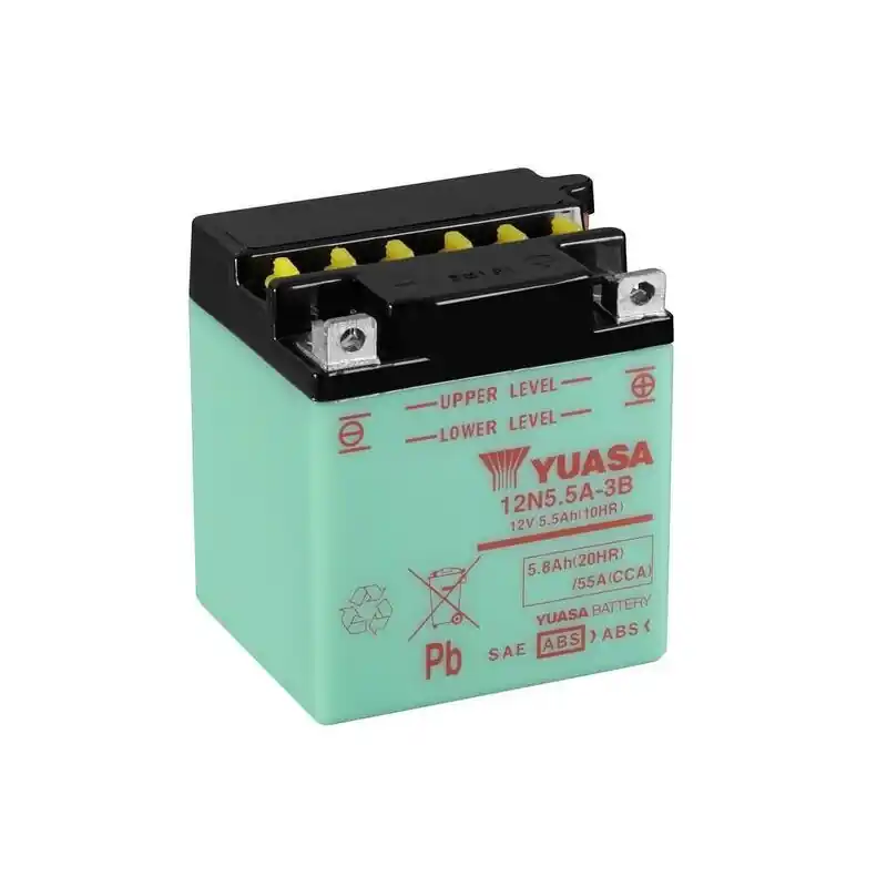 Batterie YUASA conventionnelle sans pack acide - 12N5.5A-3B Pas Cher