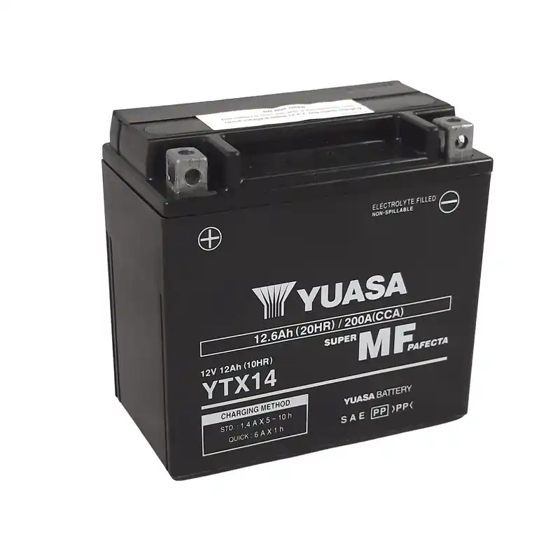 Batterie YUASA W/C sans entretien activée usine – YTX14 FA Expédié Aujourd&rsquo;hui