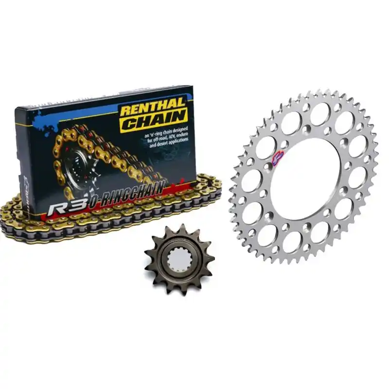 Solde Kit chaîne RENTHAL 520R3 13/50 renforcée – couronne ultra-light anti-boue