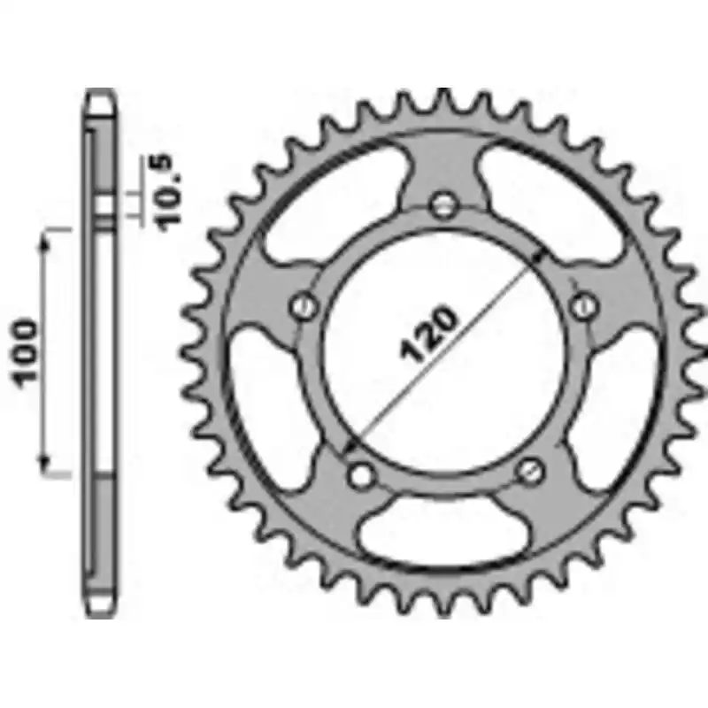 Couronne PBR Racing aluminium Ultra-Light anodisé dur 4447 - 525 Quantité Limitée