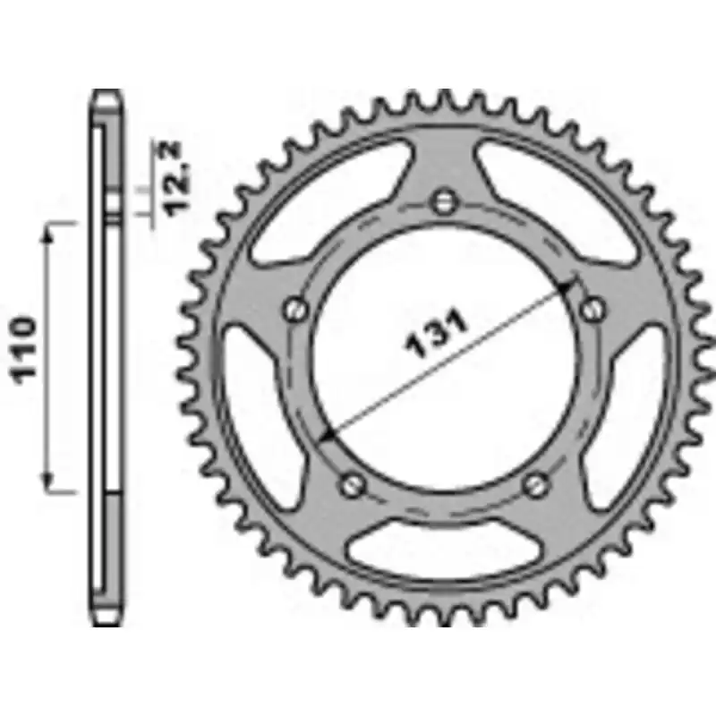 Couronne PBR Racing aluminium Ultra-Light 4585 - 525 Dernier Modèle