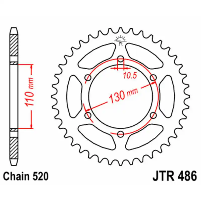 Couronne JT SPROCKETS acier standard 486 – 520 Affaire À Saisir