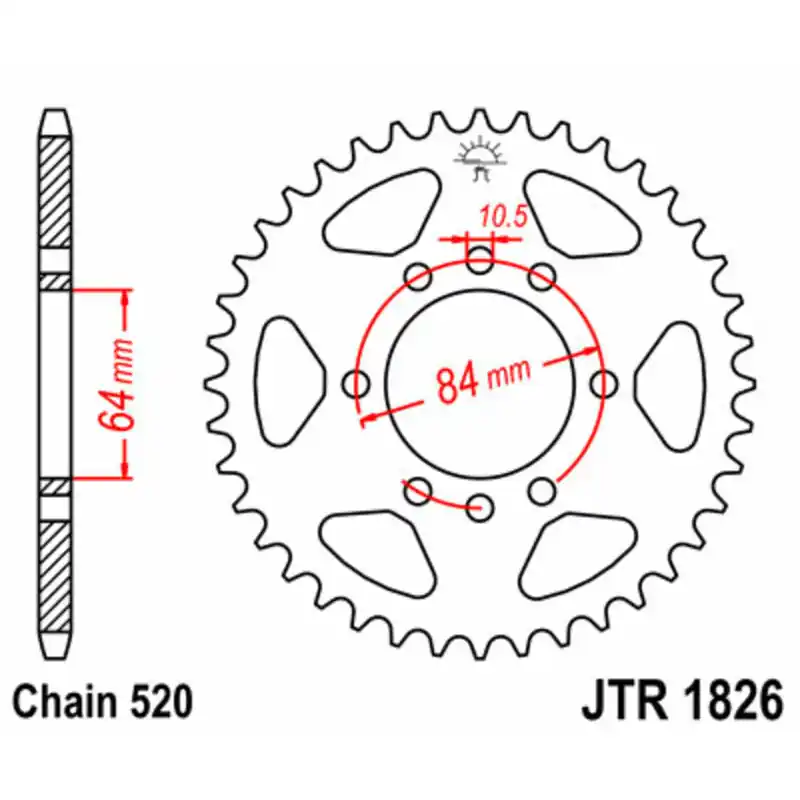 Petit Prix Couronne JT SPROCKETS acier standard 1826 – 520