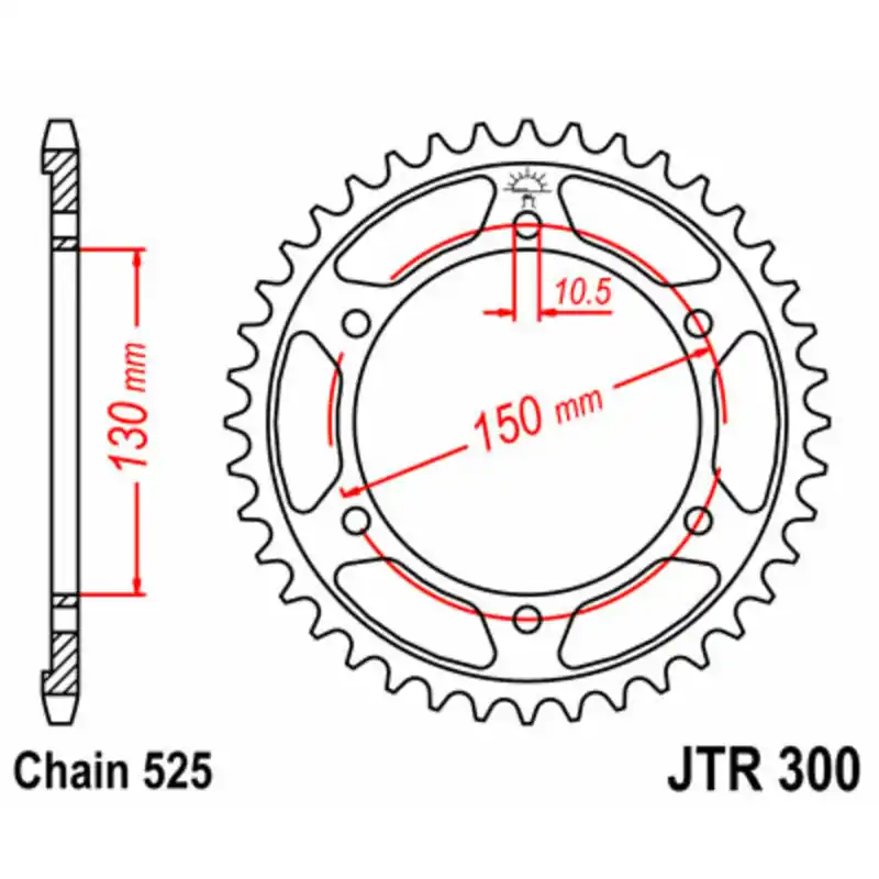 Couronne JT SPROCKETS acier standard 300 – 525 Nouveauté