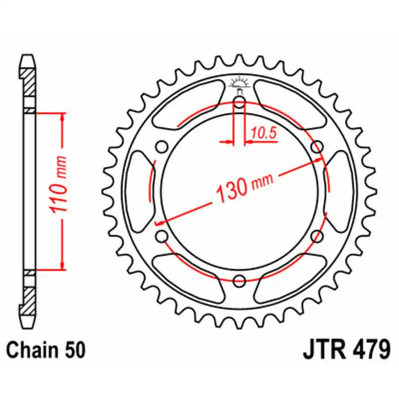 Expédition Rapide Couronne JT SPROCKETS acier standard 479 - 530