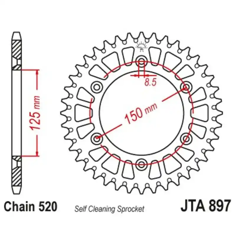 Prix Cassé Couronne JT SPROCKETS aluminium ultra-light anti-boue 897 – 520