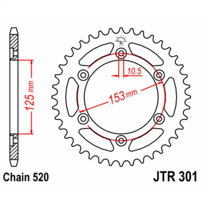 Couronne JT SPROCKETS acier standard 301 – 520 Must-Have