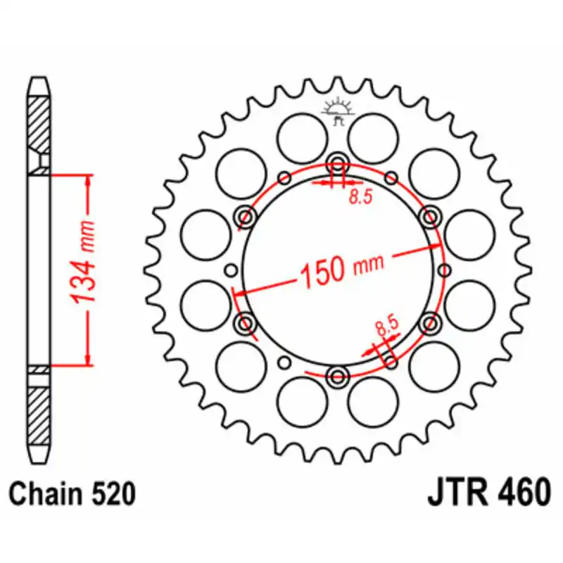 Couronne JT SPROCKETS acier standard 460 – 520 Prix Choc