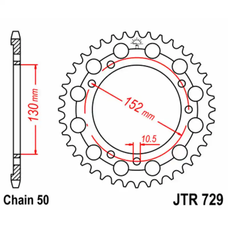 Couronne JT SPROCKETS acier standard 729 – 530 Satisfait Ou Remboursé