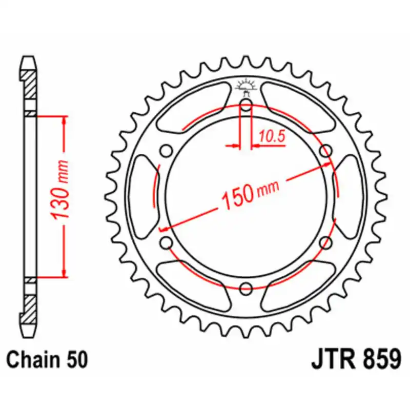 Réduction Couronne JT SPROCKETS acier standard 859 - 530