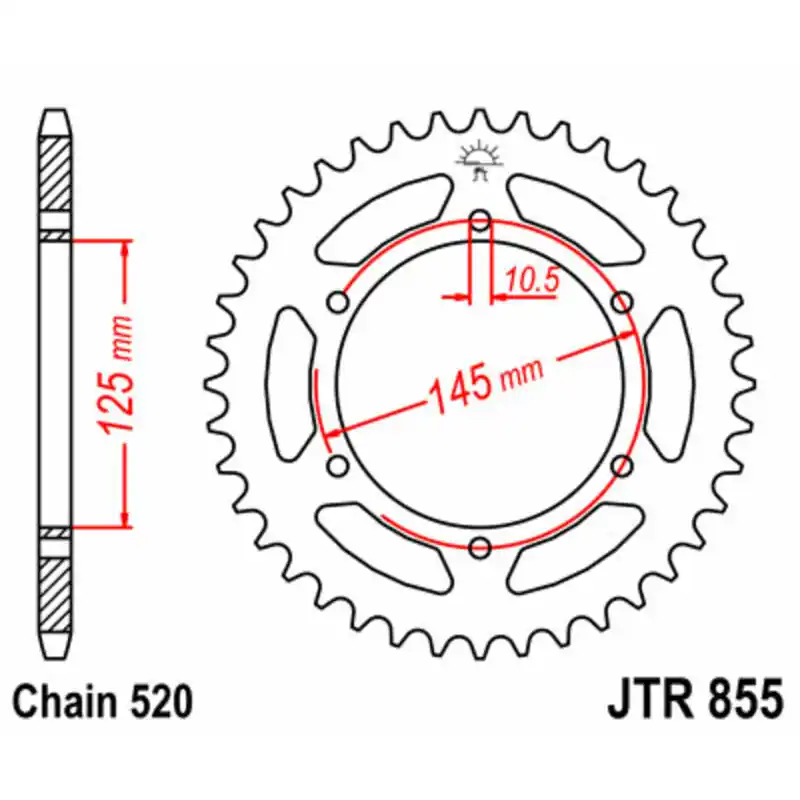 Offre Exclusive Couronne JT SPROCKETS acier standard 855 – 520