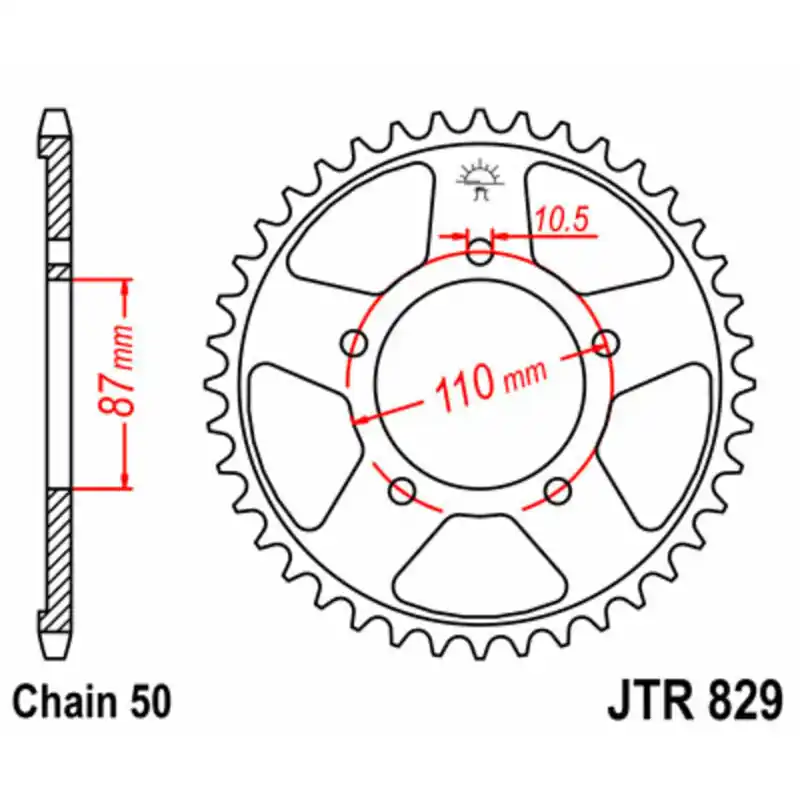 Couronne JT SPROCKETS acier standard 829 – 530 Super Prix
