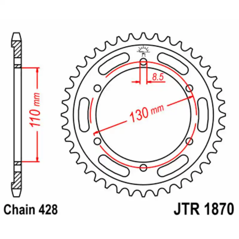 Offre Limitée Couronne JT SPROCKETS acier standard 1870 - 428