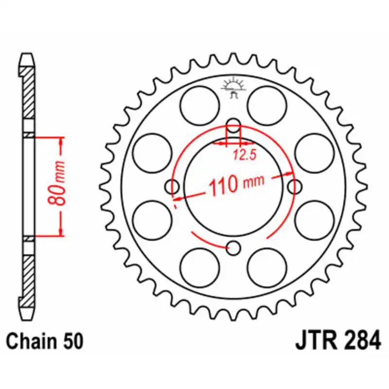 Expédition Rapide Couronne JT SPROCKETS acier standard 284 - 530