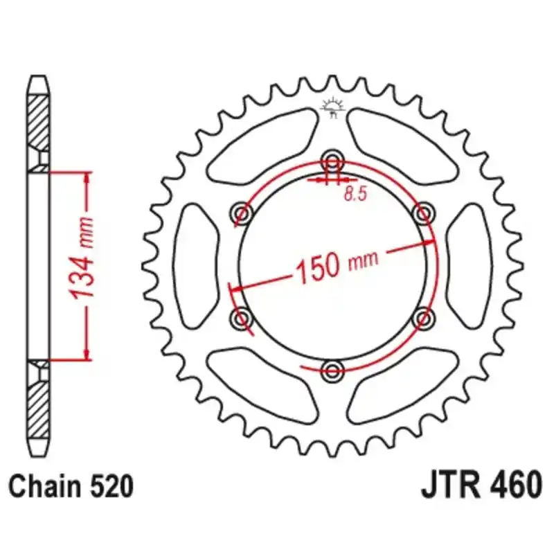 Prix Bas Couronne JT SPROCKETS acier anti-boue 460 - 520