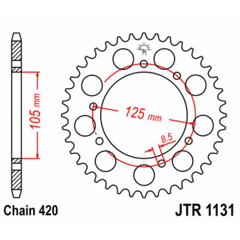 Marque Couronne JT SPROCKETS acier standard 1131 - 420