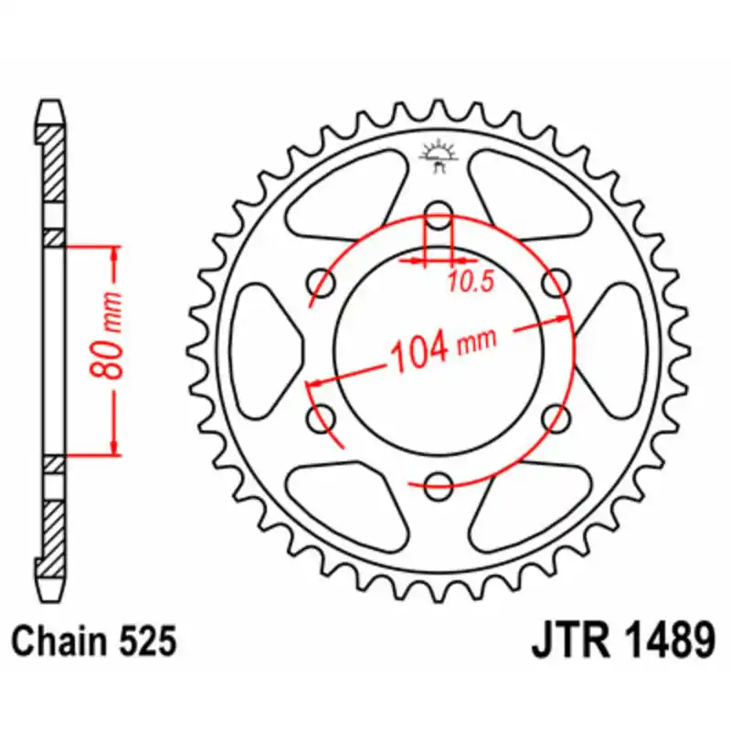 Couronne JT SPROCKETS acier standard 1489 – 525 Expédition Rapide