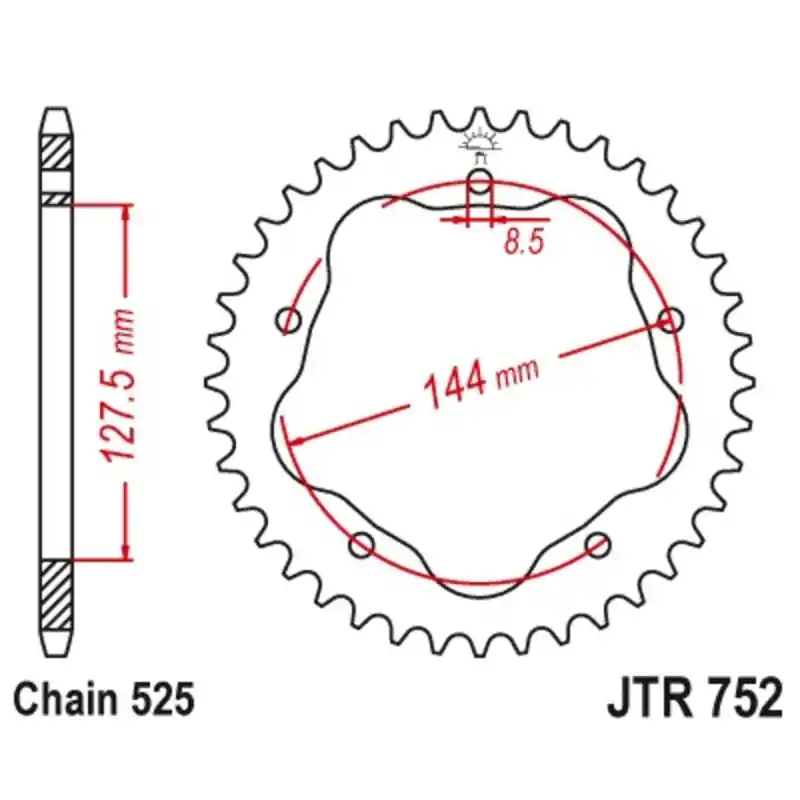 Acheter Direct Couronne JT SPROCKETS aluminium 752 – 525