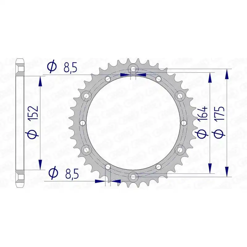 Couronne AFAM aluminium 13500 - 520 Haute Qualité